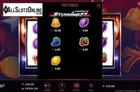 Paytable 2