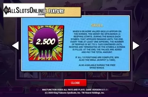 Respin feature screen