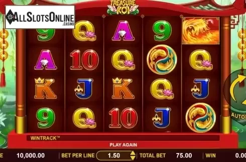Reel screen. Treasure Koi from Aspect Gaming