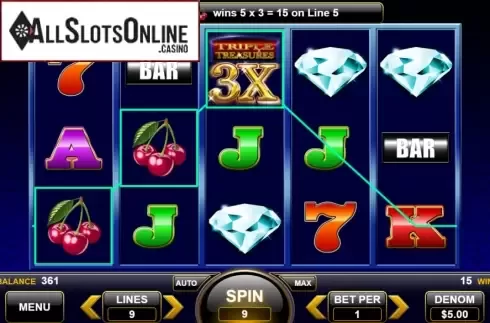 Win Screen 2. Triple Treasures from Spin Games