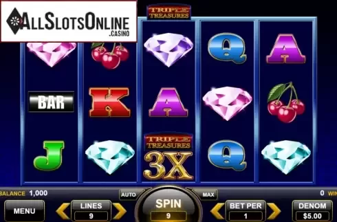 Reel Screen. Triple Treasures from Spin Games