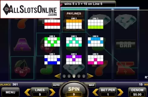 Paylines. Triple Treasures from Spin Games