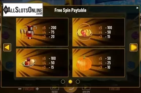 Pay Table screen 2