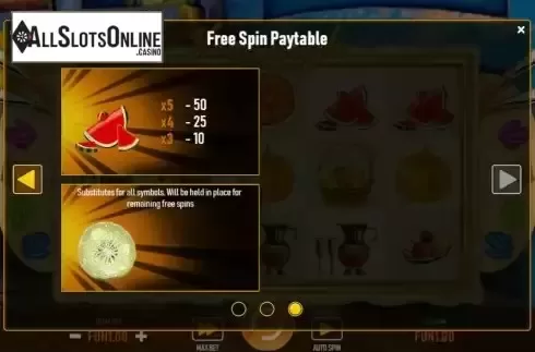 Pay Table screen 3