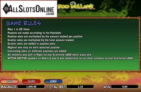 Screen6. Voodoo Dollars from NextGen