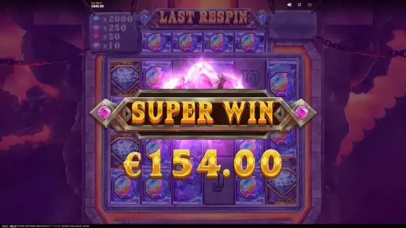 Gems Inferno Megaways slot screenshot