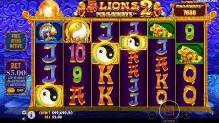 5 Lions Megaways 2 slot screenshot 3