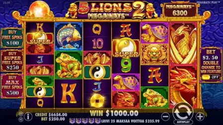 5 Lions Megaways 2 slot screenshot 1