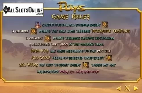 Paytable 3. Aladdin Hand Of Midas from TOP TREND GAMING