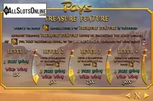 Paytable 2. Aladdin Hand Of Midas from TOP TREND GAMING