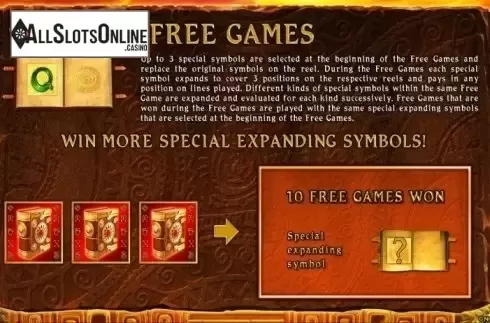 Paytable. Book of Ra - Temple of Gold from Greentube