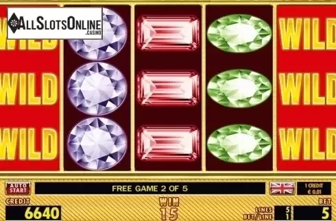 Free Spins screen. Diamond & Gold HD from Merkur