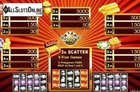 Paytable 1. Diamond & Gold HD from Merkur