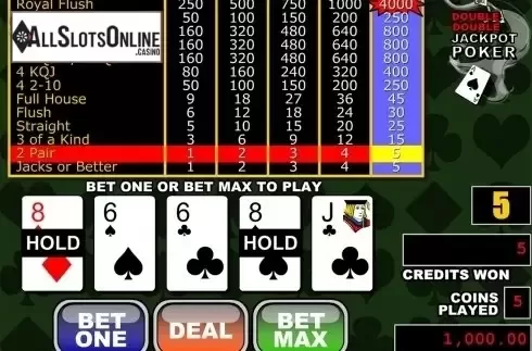 Game workflow 2. Double Double Jackpot Poker from RTG