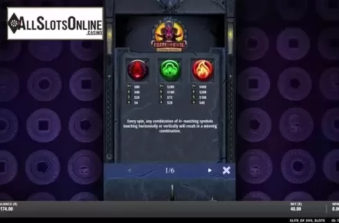 Symbols. Elite of Evil - Portal of Gold from Gluck Games