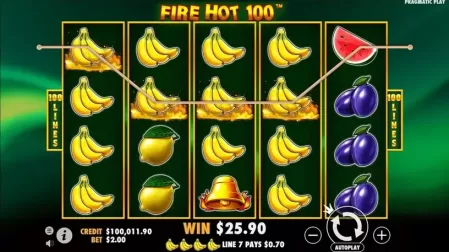 Fire Hot 100 slot screenshot 2