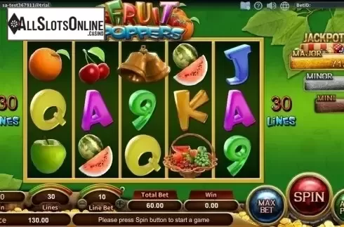 Reel Screen. Fruit Poppers from SimplePlay