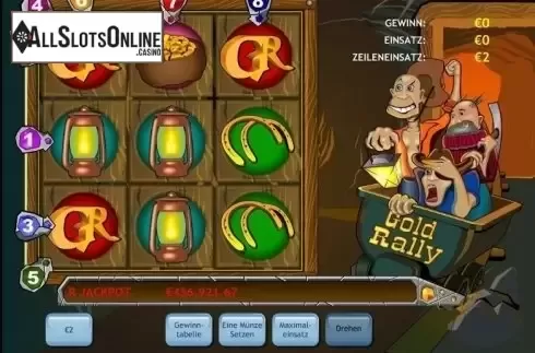 Game Workflow screen. Gold Rally from Playtech