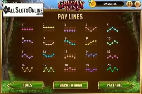 Paytable 6. Grizzly Wins from Bwin.Party