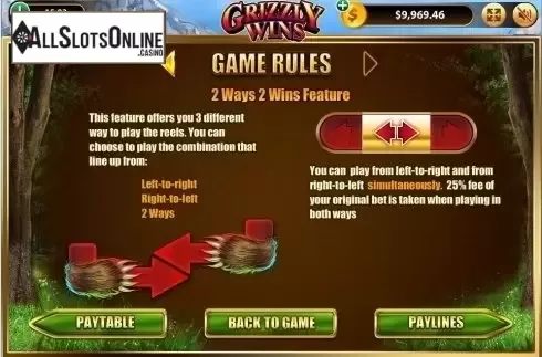 Paytable 4. Grizzly Wins from Bwin.Party