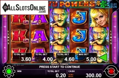 Reel screen. Groovy Powers from Casino Technology
