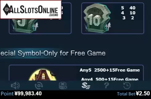 Paytable 4. Halloween (Virtual Tech) from Virtual Tech