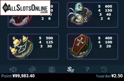 Paytable 2. Halloween (Virtual Tech) from Virtual Tech