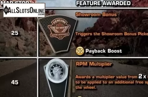 Paytable 5. Harley-Davidson Freedom Tour from IGT