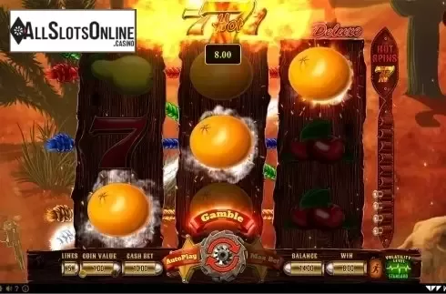 Win screen. Hot 777 Deluxe from Wazdan