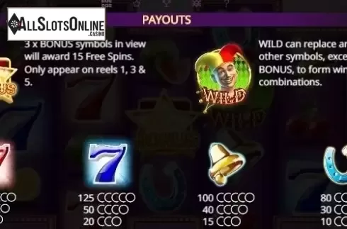 Paytable 1. Joker Stacks from iSoftBet