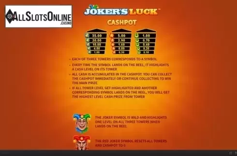 Paytable. Jokers Luck from Skywind Group