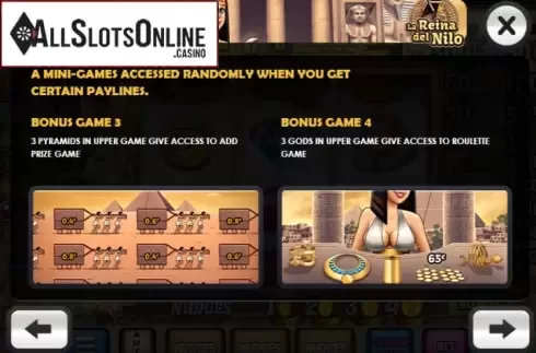 Paytable 4. La Reina del Nilo from MGA