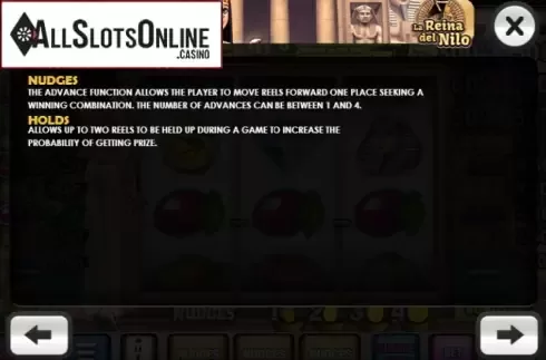 Paytable 2. La Reina del Nilo from MGA