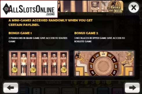 Paytable 3. La Reina del Nilo from MGA