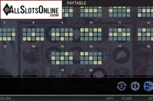 Paytable 2. League of Conquerors from Gamatron