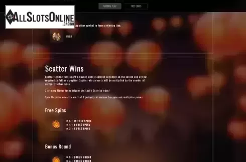 Features screen