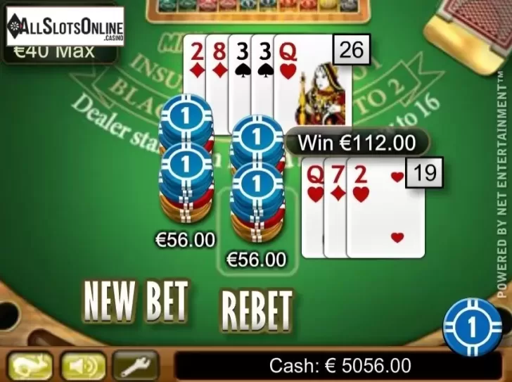 Game Screen. Mini Blackjack (NetEnt) from NetEnt