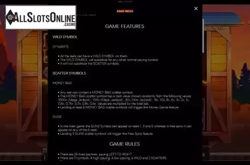Features screen