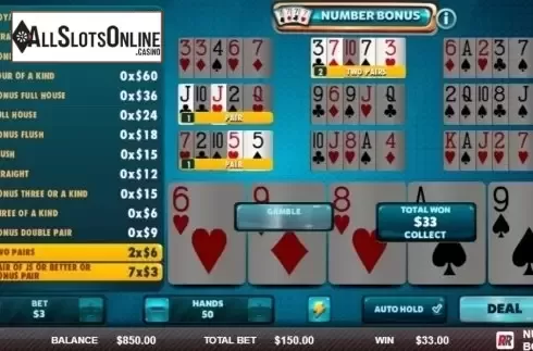 Game Screen 2. Number Bonus from Red Rake