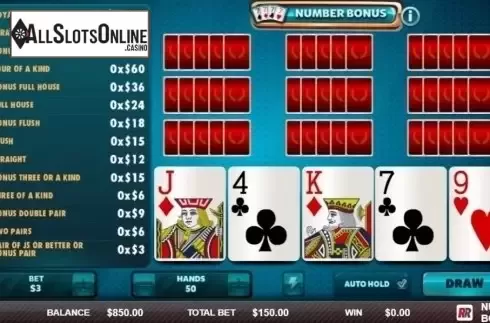 Game Screen 1. Number Bonus from Red Rake