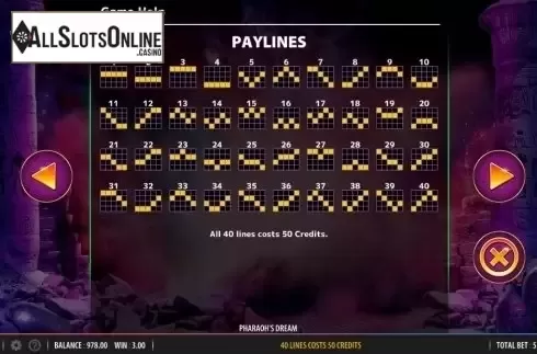 Lines. Pharaoh's Dream from Bally