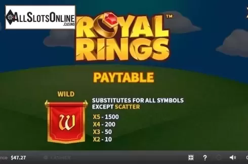 Paytable 1. Royal Rings from Skywind Group