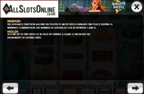 Paytable 2. Sirenas de la Suerte from MGA