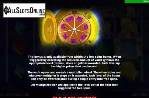 Bonus wheel screen