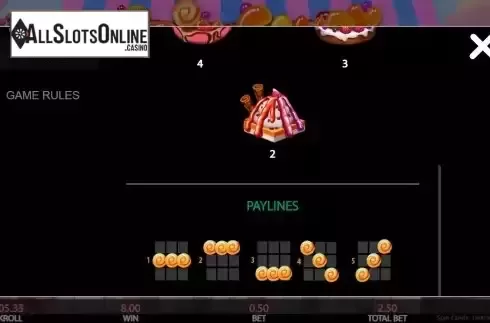 Paylines screen