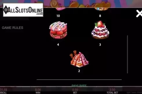 Paytable screen 2