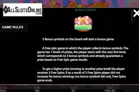Bonus game screen