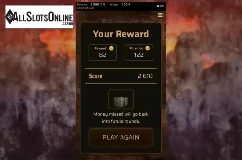 Win screen 1. Spoils of War from Green Jade Games