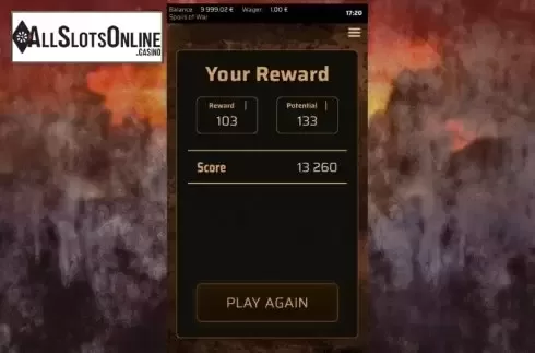 Win screen 2. Spoils of War from Green Jade Games