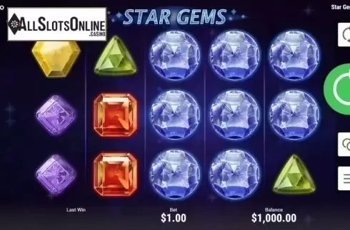 Game Workflow screen. Star Gems (Booongo) from Booongo
